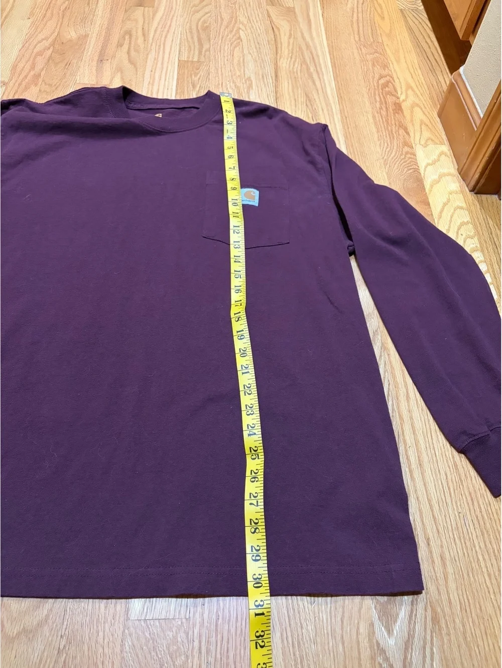 Men's Carhartt loose-fit long-sleeve pocket t-shirt burgundy L LARGE